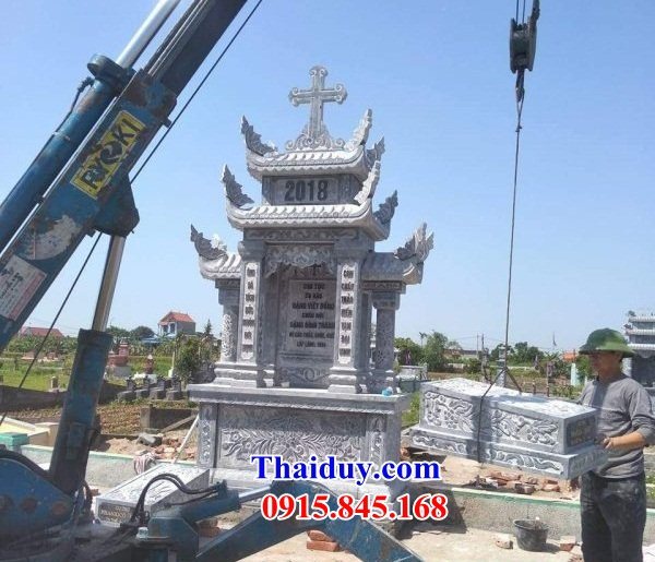 Mẫu nghĩa trang khu lăng mộ công giáo bằng đá thi công lắp đặt đẹp