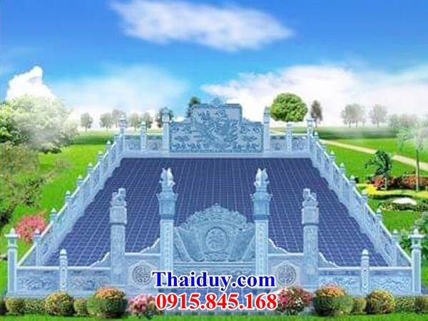 Mẫu thiết kế 3D khu lăng mộ nghĩa trang gia đình dòng họ bằng đá xanh tự nhiên