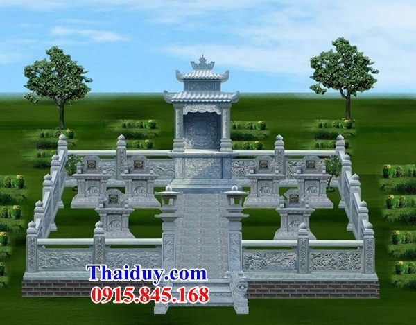 Mẫu thiết kế 3D khu lăng mộ nghĩa trang gia đình dòng họ gia tộc bằng đá chạm khắc hoa văn tinh xảo