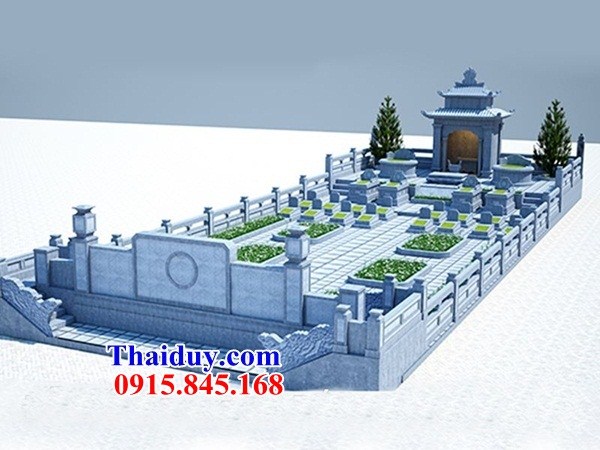 Mẫu thiết kế khu lăng mộ nghĩa trang dòng tộc bằng đá xanh Thanh Hóa đẹp
