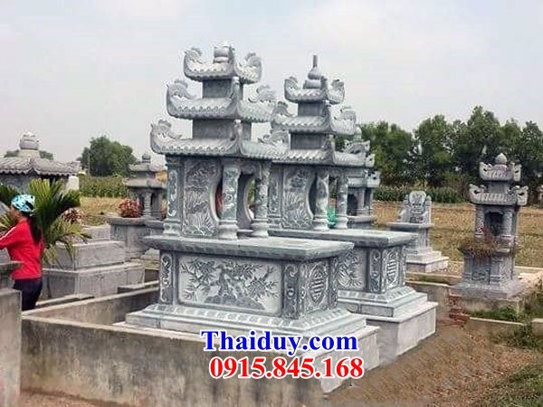 Xây lắp mộ ba mái ba đao bằng đá khối cao cấp chạm khắc hoa văn tinh xảo