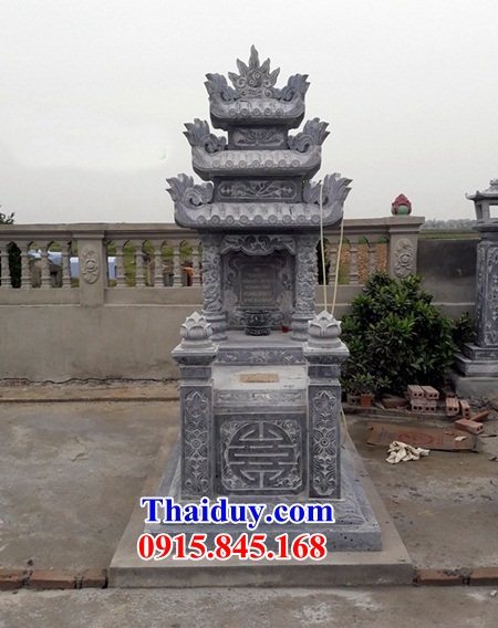 Xây lắp mộ ba mái ba đao bằng đá khối cao cấp kích thước chuẩn phong thủy