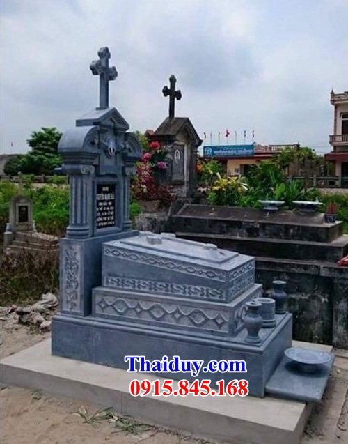 07 Mộ lăng mồ mả công giáo đạo thiên chúa người công giáo bằng đá ninh bình đẹp bán tại Thái Bình