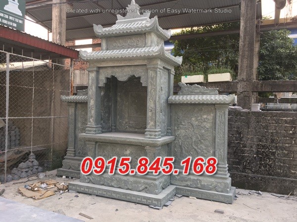 mộ đơn hai mái bằng đá khối