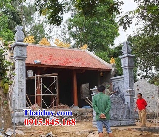 05 Kích thước cột đá xanh tự nhiên cột đồng trụ đình đền chùa nhà thờ từ đường đẹp bán Hưng Yên
