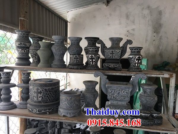 16 Bát hương đá xanh cắm nhang đẹp Lào Cai