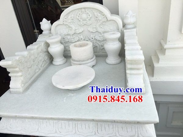 20 bát hương đá trắng hiện đại cao cấp lăng mộ đẹp tại Điện Biên