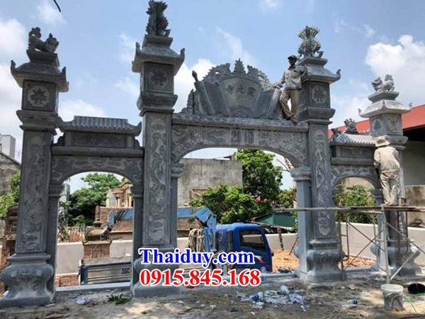 23 Mẫu cổng đá xanh tự nhiên nguyên khối nhà thờ họ từ đường đẹp nhất bán tại TP Hồ Chí Minh