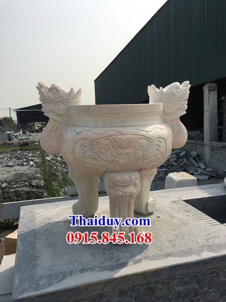 24 Lư hương đá vàng hiện đại cao cấp lăng mộ gia đình đẹp Lâm Đồng