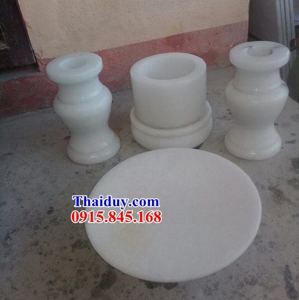 25 bộ đồ thờ đá trắng cao cấp cắm thắp nhang đẹp bán quảng bình