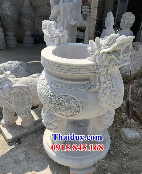 26 Lư hương đá trắng hiện đại mộ mồ mả ba má đẹp tại Sài Gòn