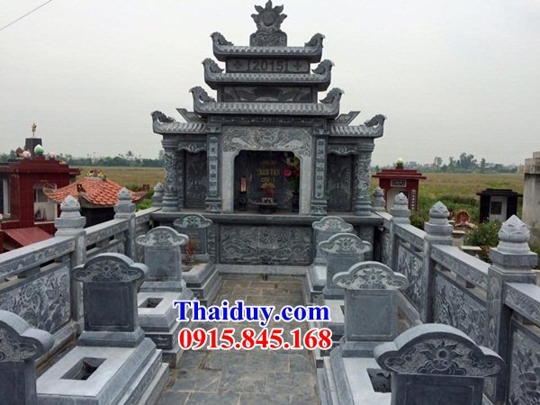 27 Củng đá xanh thờ lăng mộ bố mẹ ba má đẹp Quảng Nam