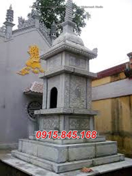 33 Tháp mộ sư để hài cốt bằng đá khối đẹp bán Toàn Quốc
