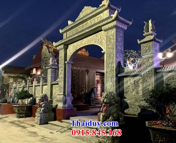 34 mẫu cổng chùa đình đền chùa miếu làm bằng đá xanh tự nhiên đẹp bán quảng nam