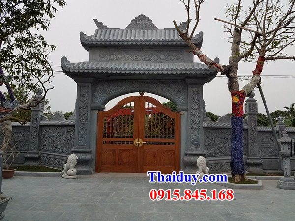 34 mẫu cổng làng chùa làm bằng đá tam quan tứ trụ đẹp bán quảng nam