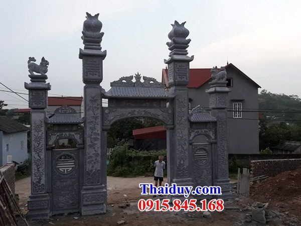 34 thiết kế cổng làng cổ cổng đình đền chùa miếu bằng đá chạm khắc hoa văn tinh xảo