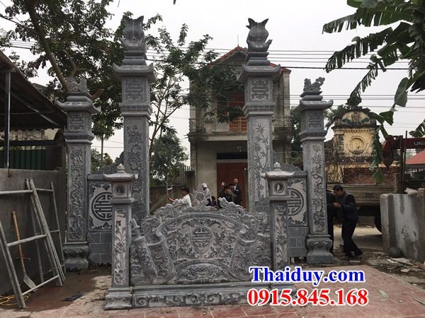 34 thiết kế cổng tam quan nhà thờ tổ từ đường đình đền chùa miếu bằng đá xanh Thanh Hóa