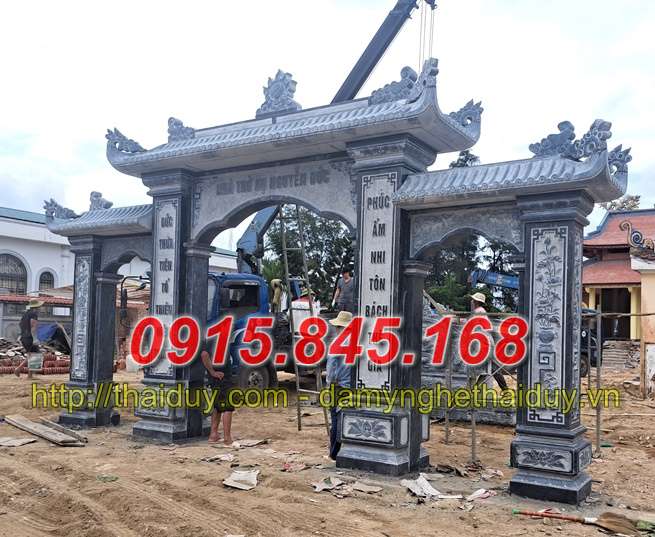 36 cổng tam quan nhà thờ tổ bằng đá Ninh Bình 2025