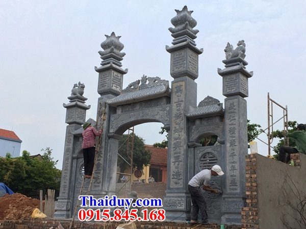 36 cổng tam quan nhà thờ tổ đình chùa bằng đá Ninh Bình nguyên khối