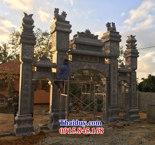36 cổng tam quan tứ trụ nhà thờ tổ bằng đá Ninh Bình kích thước chuẩn phong thủy
