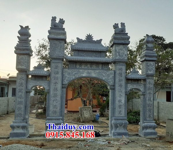39 mẫu cổng làng cổng tam quan đình chùa đền miếu bằng đá xanh Thanh Hóa thiết kế đơn giản