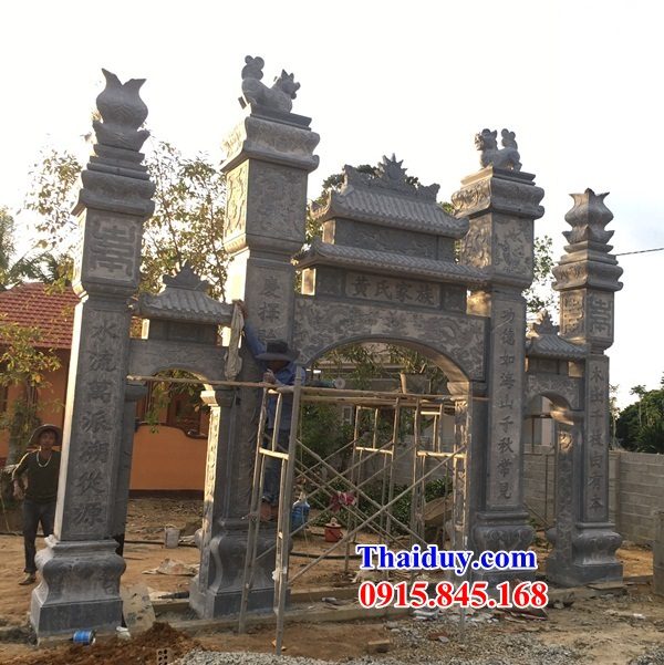 40 cột cổng nhà thờ tổ đình chùa đền miếu bằng đá Ninh Bình thi công lắp đặt