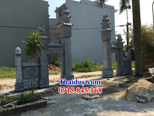 40 cột cổng nhà thờ tổ đình chùa đền miếu bằng đá Ninh Bình thiết kế theo phong thủy