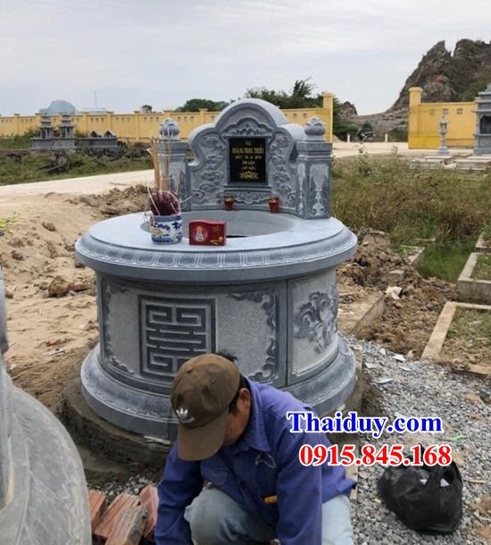 49 mộ mồ mả hình tròn làm bằng đá ninh bình nguyên khối đẹp tại Bình Phước