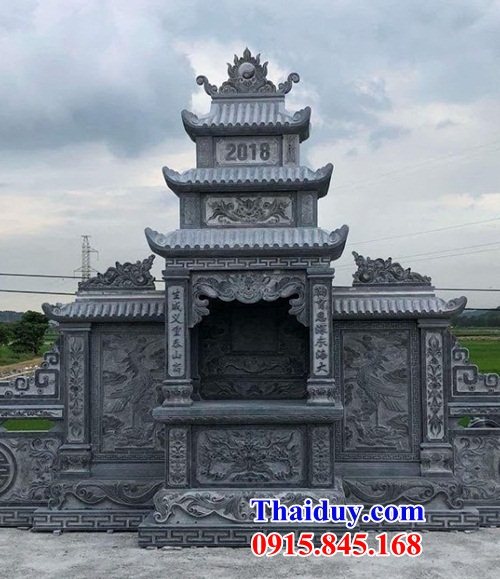 51 Kỳ đài đá xanh nguyên khối thờ lăng mộ mả ba má đẹp bán tại Hậu Giang