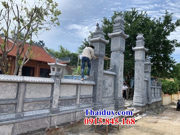 53 cổng tứ trụ đình làng chùa miếu làm bằng đá xanh tự nhiên đẹp bán tại nam định