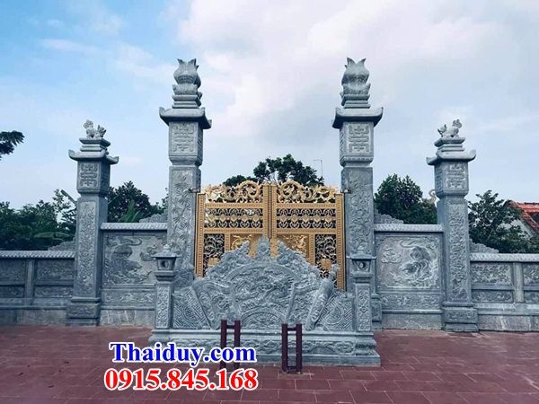 53 cổng tứ trụ lăng mộ nghĩa trang làm bằng đá thanh hóa liền khối đẹp bán tại nam định