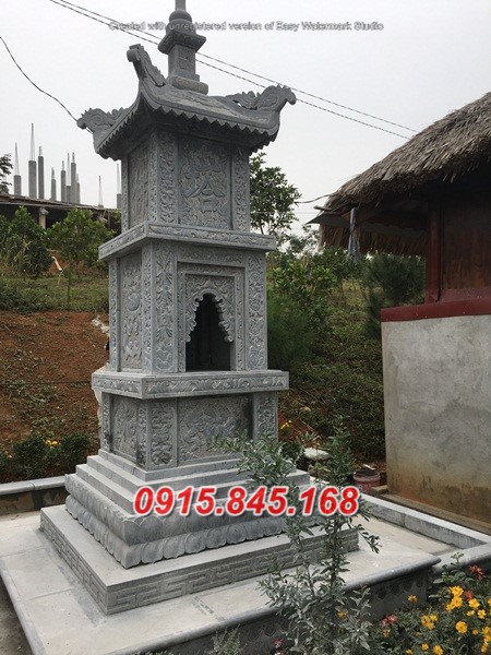 55 Tháp mộ sư bằng đá xanh khối đẹp tại Nam Định