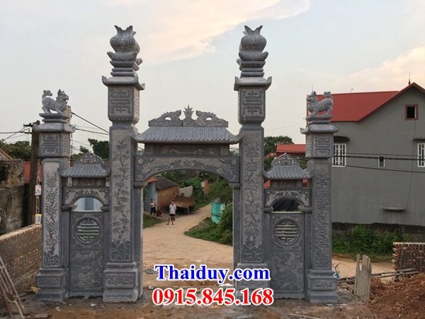 57 mẫu trụ cổng đình làng đền chùa miếu đá xanh tự nhiên đẹp nhất hải phòng
