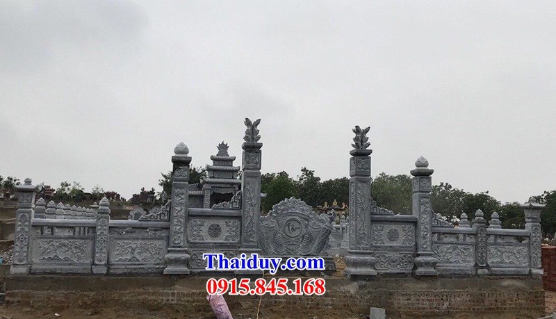 59 hàng tường rào lan can nghĩa trang lăng mộ xây bằng đá xanh tự nhiên đẹp tại thanh hóa