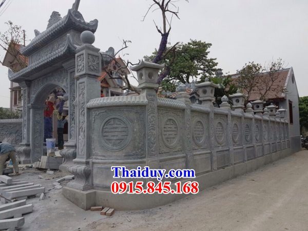 Bán báo giá tường rào lan can đình chùa nhà thờ tổ từ đường bằng đá tự nhiên Ninh Bình đẹp