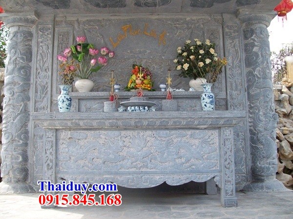 Kích thước 09 bàn lễ đá xanh cao cấp phong thủy Tuyên Quang
