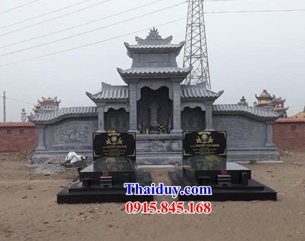 Làm 02 lăng thờ bằng đá xanh ninh bình đẹp tại Bắc Giang