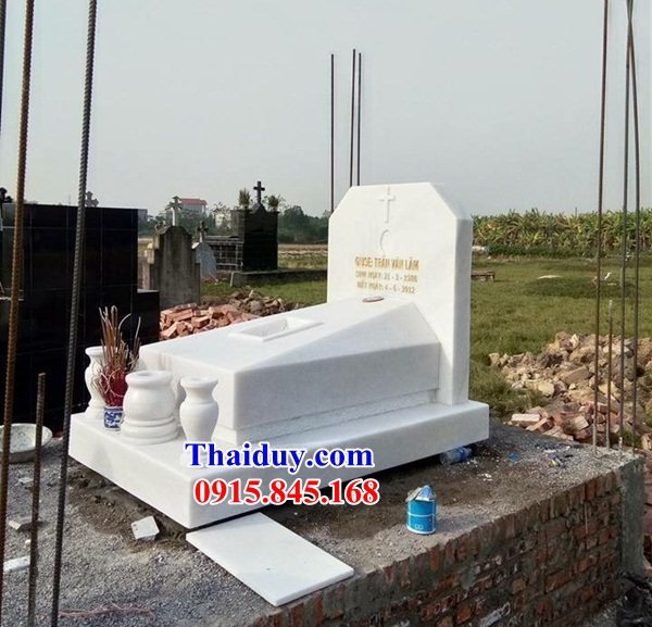 Làm 21 mộ đá trắng hiện đại đẹp bán tại Ninh Bình