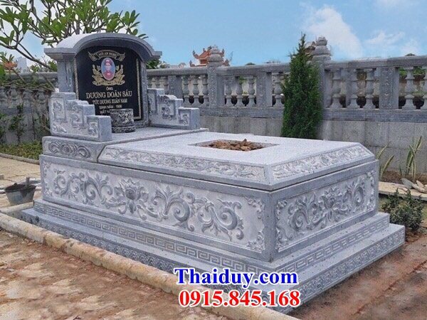 Làm 21 mộ đá xanh nguyên khối hiện đại đẹp bán tại Ninh Bình