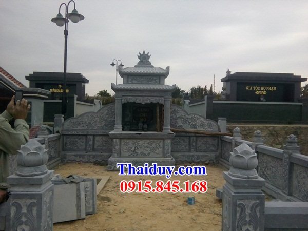 Lăng thờ nghĩa trang đá ninh bình cao cấp nguyên khối đẹp bán tại Thái Bình
