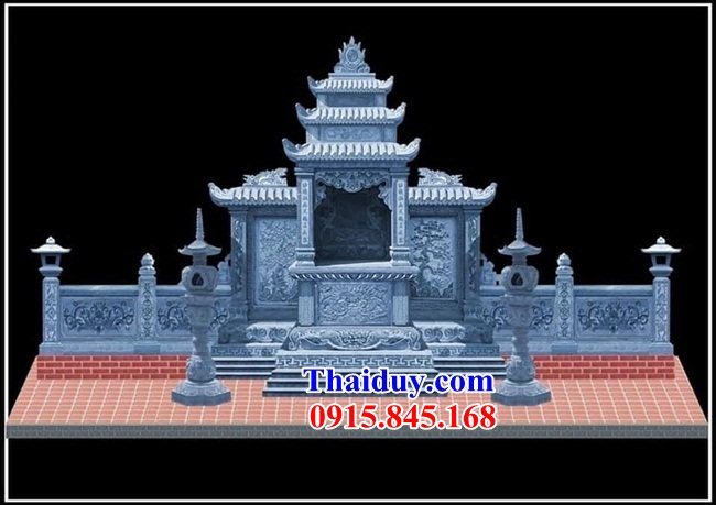 Lăng thờ nghĩa trang đá xanh tự nhiên cao cấp đẹp bán tại Quảng Ninh