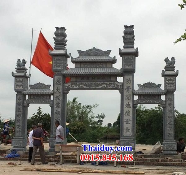 Mẫu cổng đình chùa bằng đá tự nhiên Ninh Bình đẹp nhất