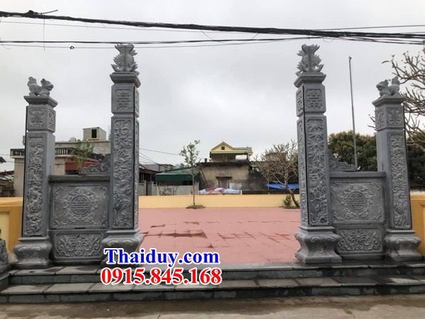 Mẫu cổng đình chùa đền miếu bằng đá nguyên khối Thanh Hóa đẹp nhất