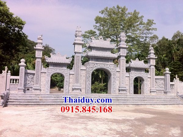 Mẫu cổng đình chùa đền miếu nhà thờ tổ từ đường bằng đá thiết kế hiện đại đẹp nhất