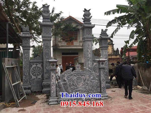 Mẫu cổng nhà thờ họ đình chùa miếu đẹp bằng đá xanh Thanh Hóa