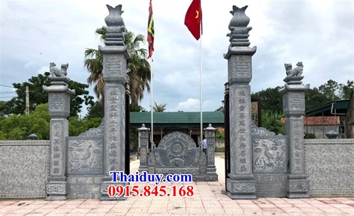 Mẫu cổng trụ biểu đình chùa bằng đá phong thủy