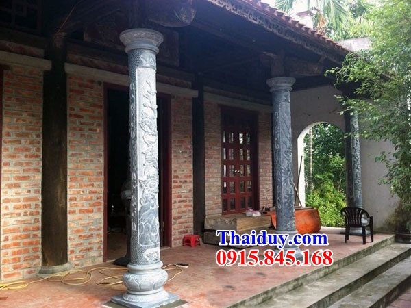 Mẫu cột đá mỹ nghệ Ninh Bình đình chùa đền miếu chạm khắc hoa văn