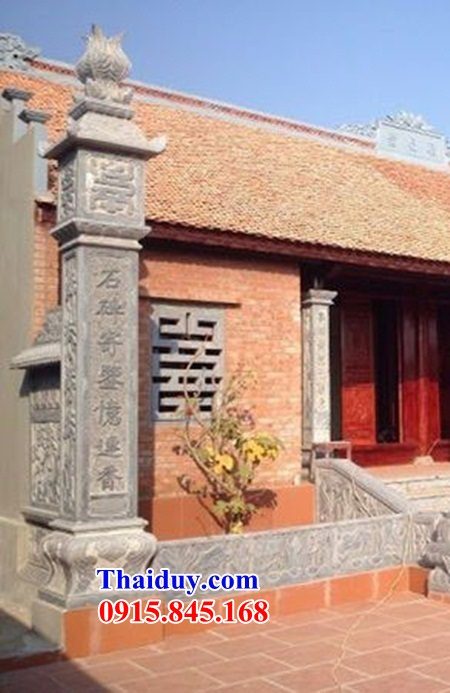 Mẫu cột vuông nhà thờ tổ từ đường bằng đá mỹ nghệ Ninh Bình