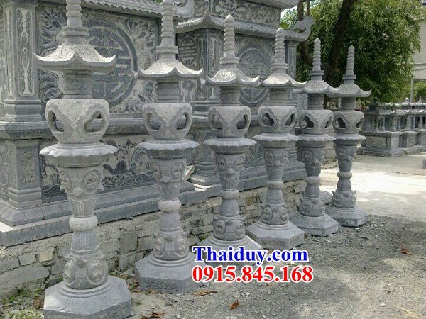 Mẫu đỉnh đèn đặt sân khu lăng mộ gia tộc bằng đá phong thủy thiết kế đẹp nhất
