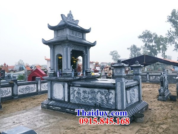 Thiết kế 13 mộ mồ mả hai mái đá xanh rêu đẹp bán Điện Biên